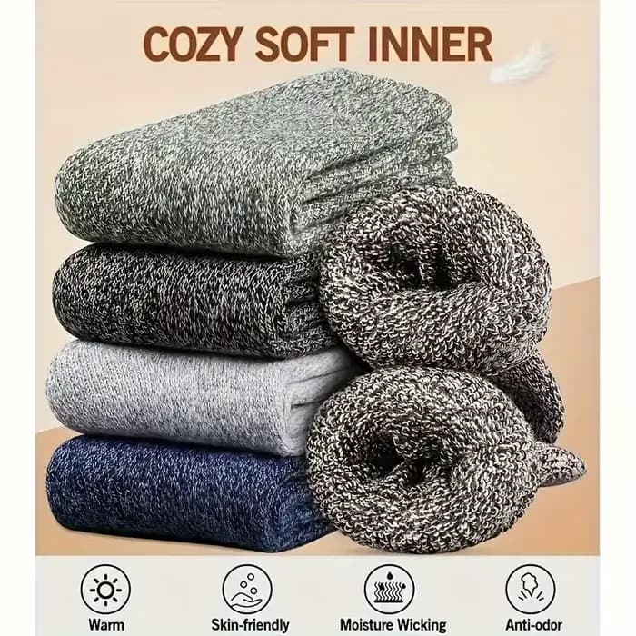 3/5 paires de chaussettes chaudes pour hommes