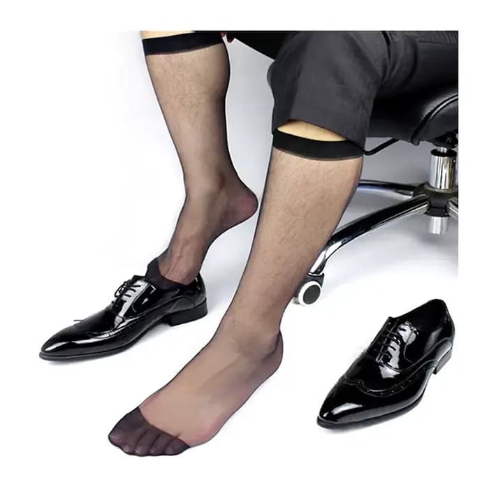 Chaussettes habillées noires ultra-fines pour hommes