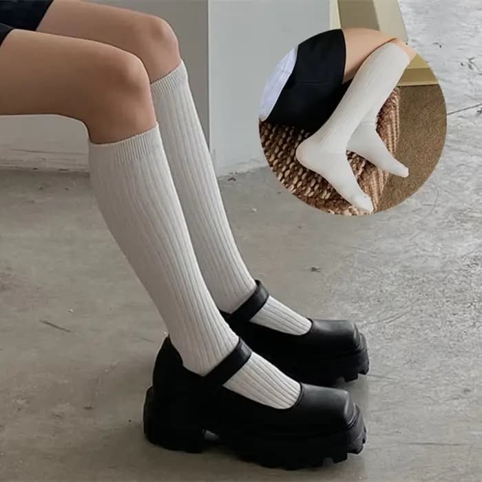 Ogo-Chaussettes longues en coton pour femme