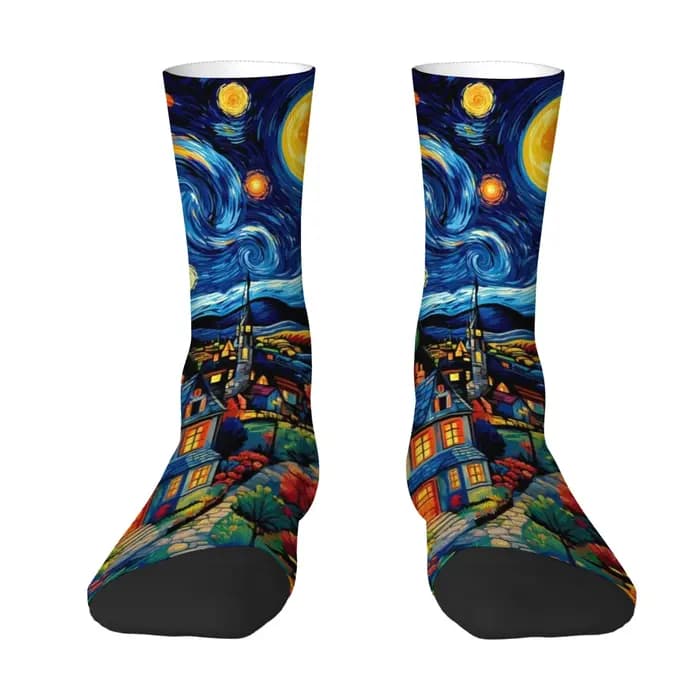 Chaussettes imprimées inspirées de Van Gogh