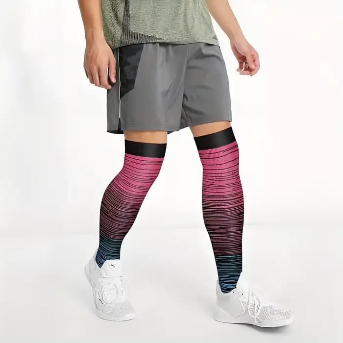 Chaussettes de compression hautes jusqu'à la cuisse, 3 paires, mélange de nylon et de polyester, finition lisse et brillante, ajustement confortable et soutien durable