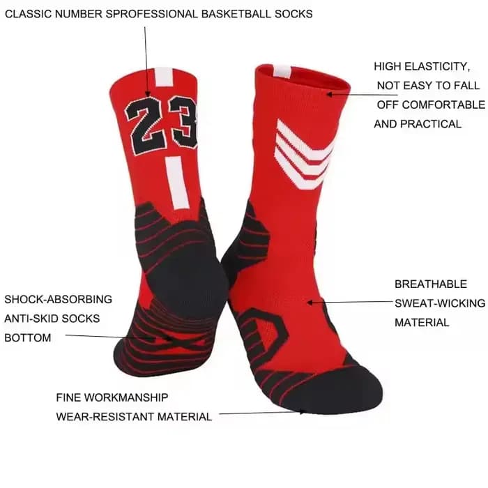 Chaussettes de basket-ball mi-longues pour hommes