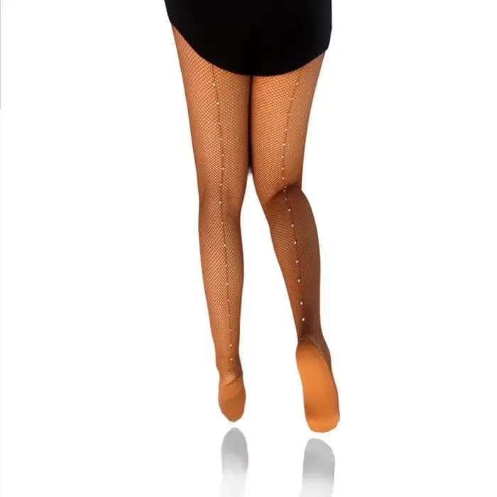 Collants Sexy en strass pour femmes, pour concours de danse latine, fil dur, élastique et brillant, bas en résille professionnels