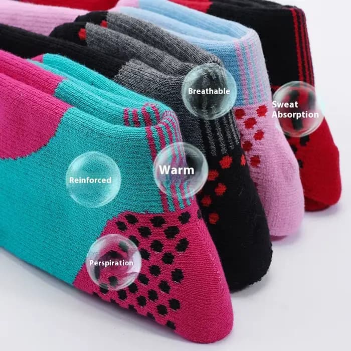 Nouvelles chaussettes de ski thermiques pour enfants, en coton, plus épaisses, chaudes, pour sports de plein air, chaussettes de ski, de cyclisme, de neige, thermosocks pour enfants, filles et garçons