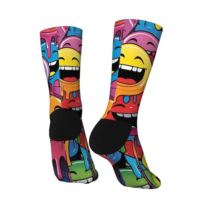 Chaussettes pour hommes avec Graffiti souriant heureux