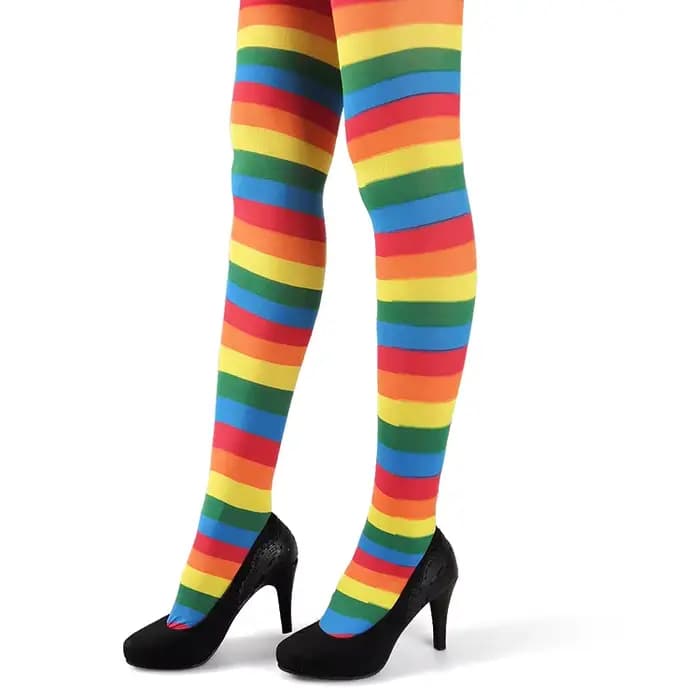 Collants rayés arc-en-ciel pour femmes