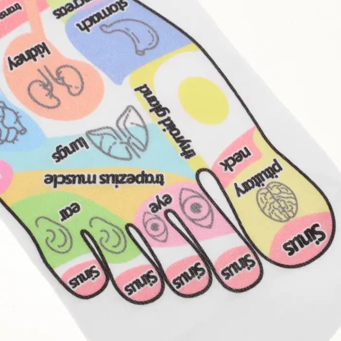 1 Paire de Chaussettes de Réflexologie pour Massage des Pieds, en Coton, avec Points d'Acupression, pour Hommes et Femmes, Santé des Pieds, Énergie des Méridiens