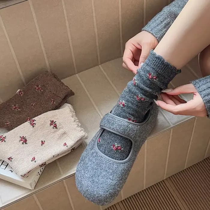 Chaussettes épaisses en laine pour femmes