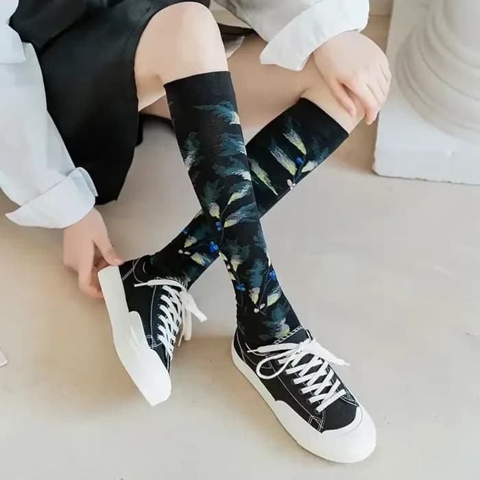 Chaussettes mi-cuisse et genou pour femmes