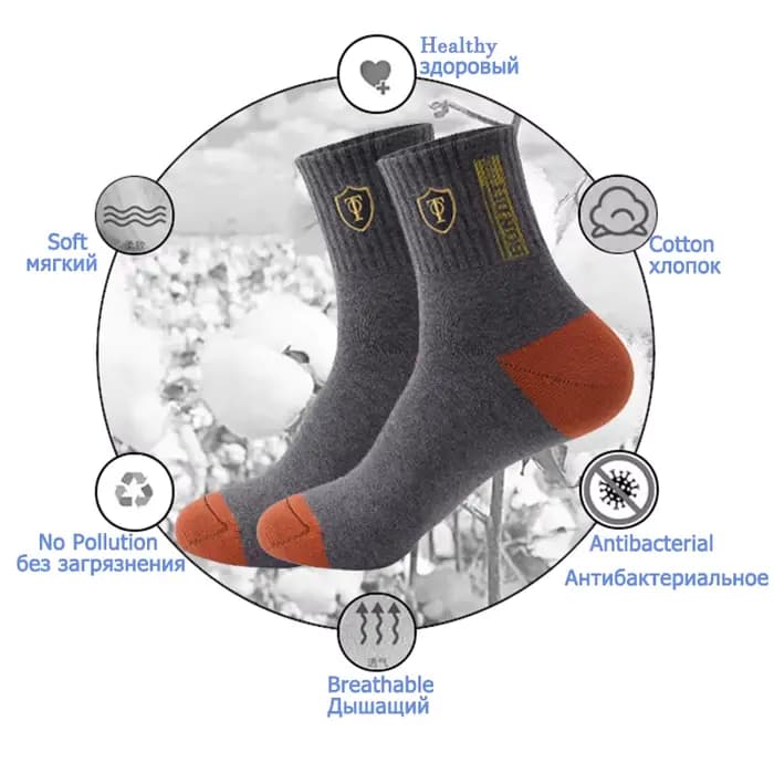 5 paires de chaussettes de sport pour hommes