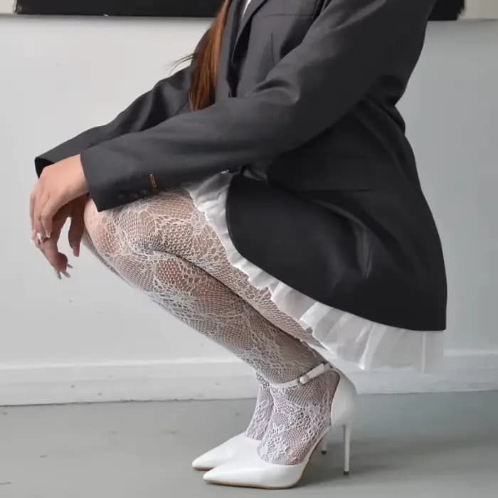 Collants blancs Lolita mignons pour femmes