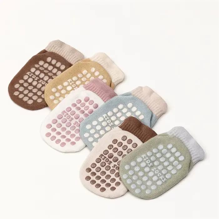 3 paires/lot nouveau-né bébé chaussettes de sol printemps automne coton dessin animé enfants anti-dérapant