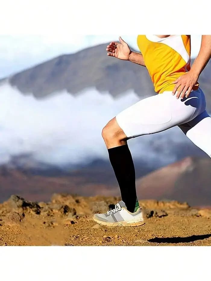6 paires de chaussettes de compression – Design unisexe jusqu'aux genoux avec tissu doux et léger