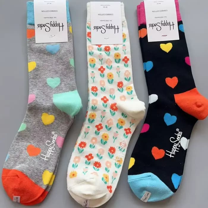 Happy chaussettes femmes hommes classique équipage chaussette coton amusant nouveauté