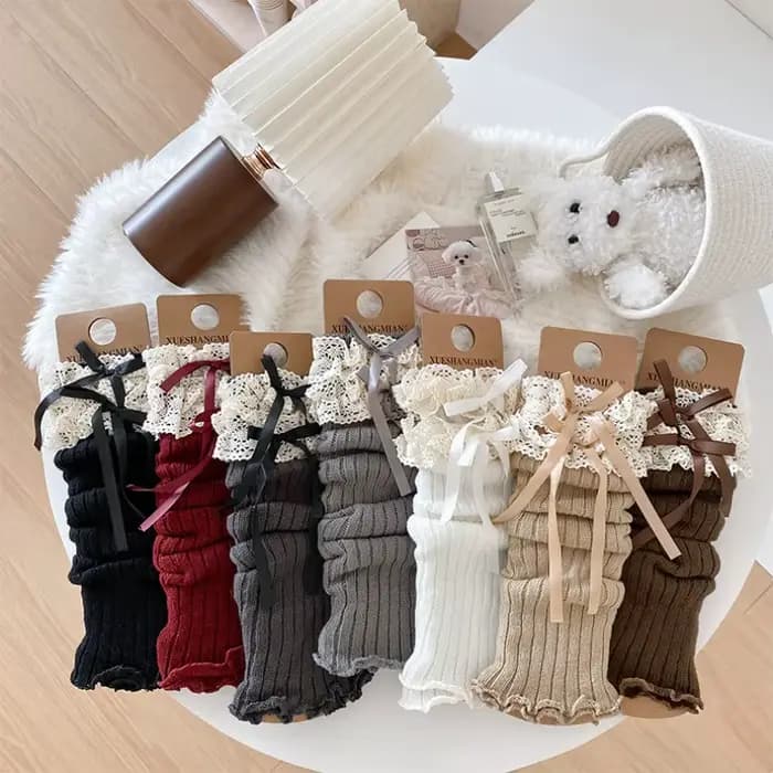 Guêtre femmes jambières cheville arc hiver chaud Stretch tricoté thermique dames épais laine manchette bottes chaussettes rouge mollet femme Lolita