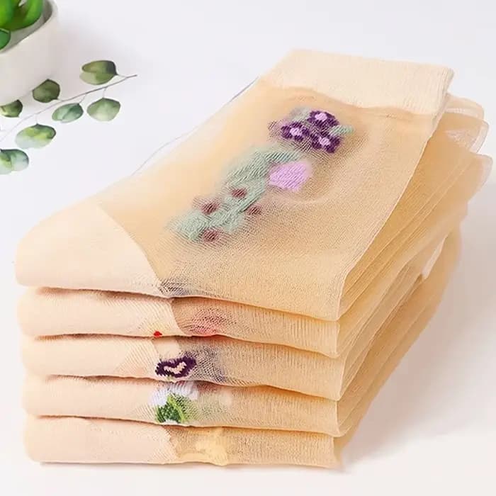 5 paires de chaussettes en soie glacée