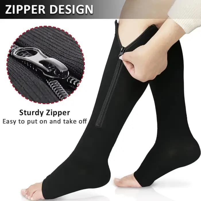 Chaussettes de compression à fermeture éclair pour femmes et hommes