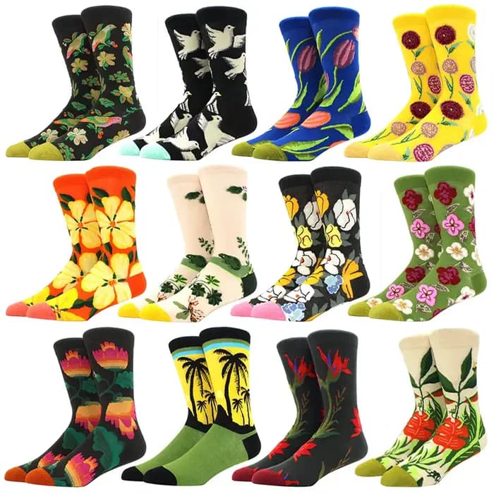 Nouvelles femmes fleur plante chaussettes Collection Kawaii décontracté femme coton chaussette littéraire hommes chaussette