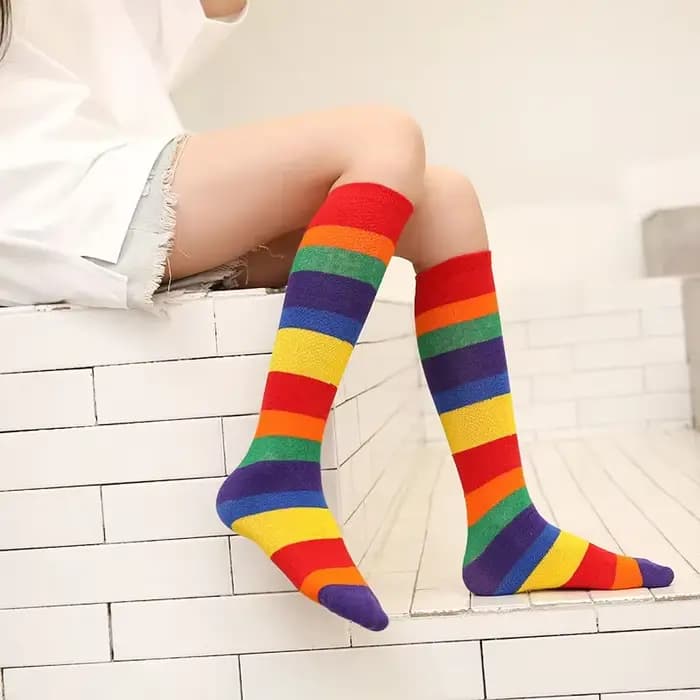 Nouveauté enfants chaussettes arc-en-ciel