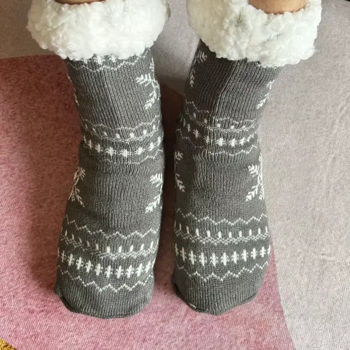 Chaussettes floues pour hommes hiver chaud court épaissi maison dormir thermique doux moelleux pantoufle de sol chaussette mâle cadeau de noël flocon de neige