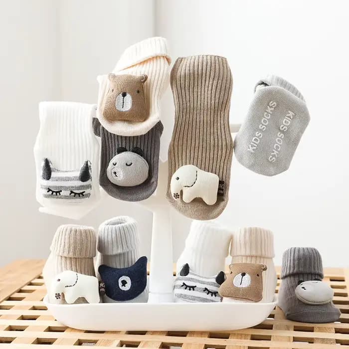 Chaussettes antidérapantes en coton pour bébé