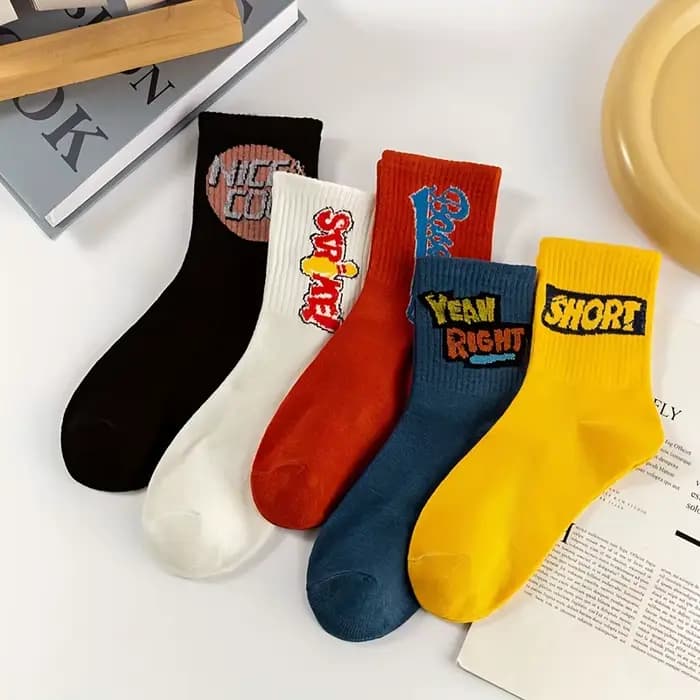 Chaussettes unisexes en coton doux à motifs