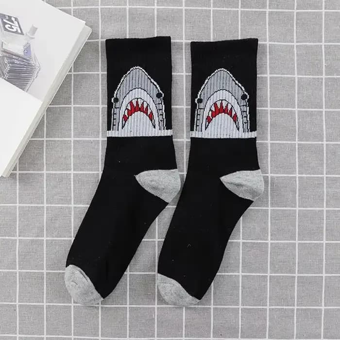 Chaussettes de haute qualité à motif de requin pour femmes et hommes