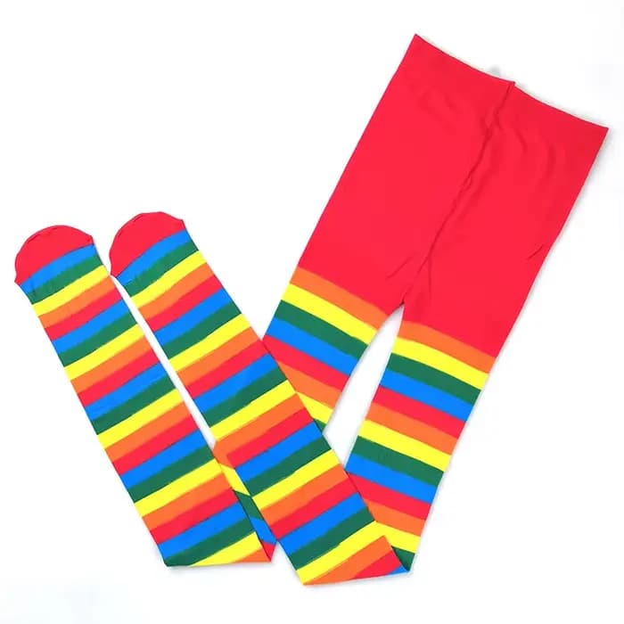Collants rayés arc-en-ciel pour femmes