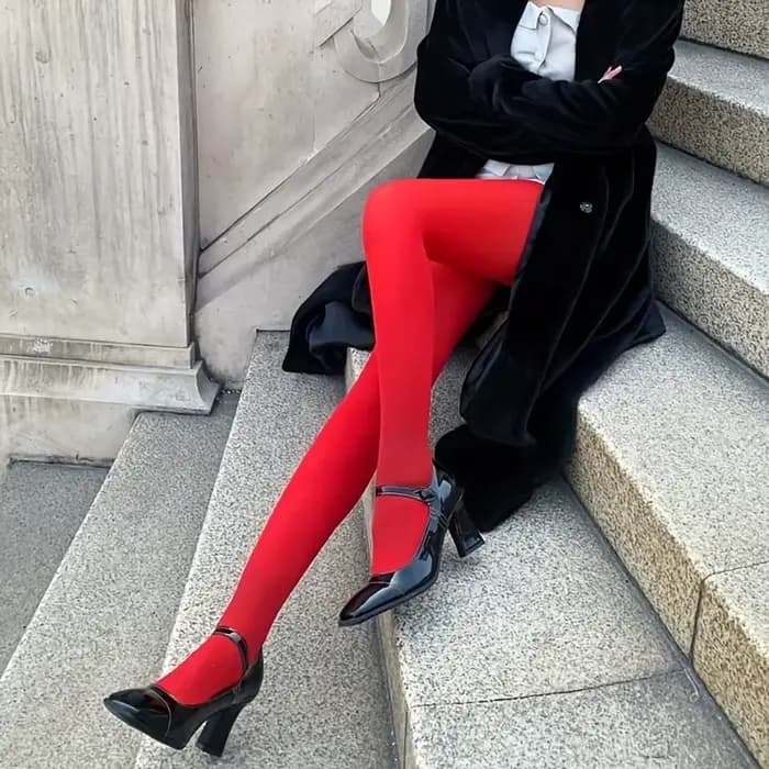 1 paire de collants taille haute pour femmes