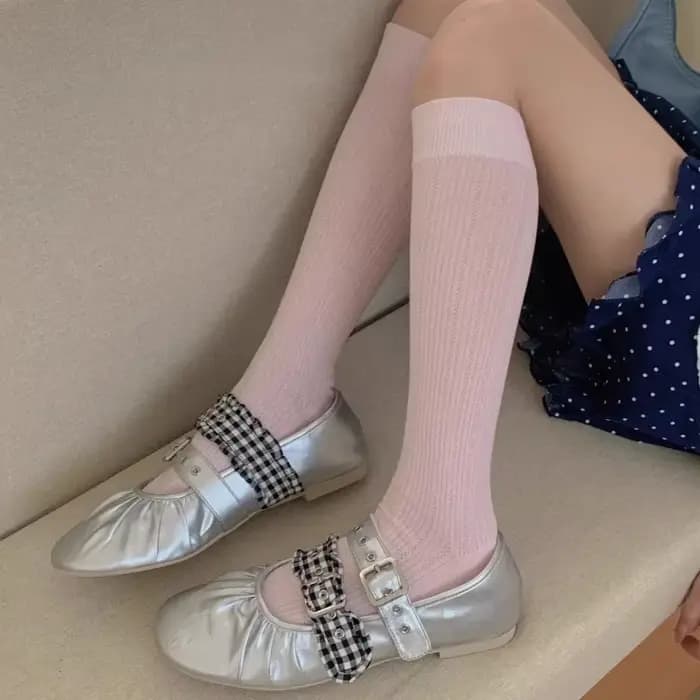 Chaussettes blanches en coton pour femmes
