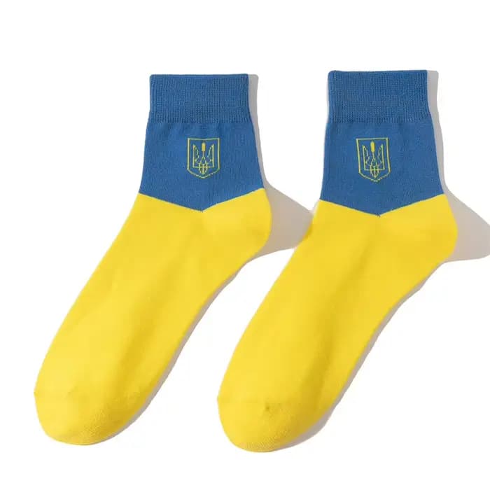Ukrain drapeau homme et femme chaussettes équipage décontracté mode coton Sox nouveauté printemps automne été cheville chaussette de haute qualité