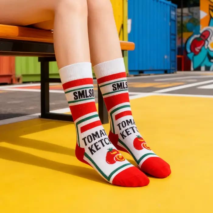 1 paire de chaussettes tomates créatives et élégantes
