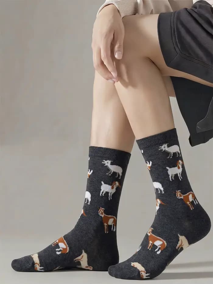 Chaussettes en coton gris pour hommes