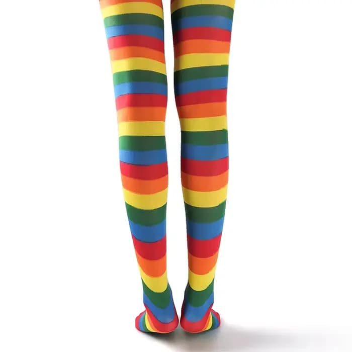 Collants rayés arc-en-ciel pour femmes