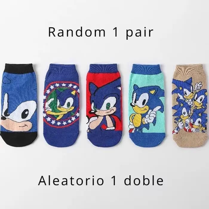 Chaussettes en coton tricoté Sonic, motif dessin animé, 1 paire aléatoire, pour garçons et filles, tendance mode, dérivés d'animation