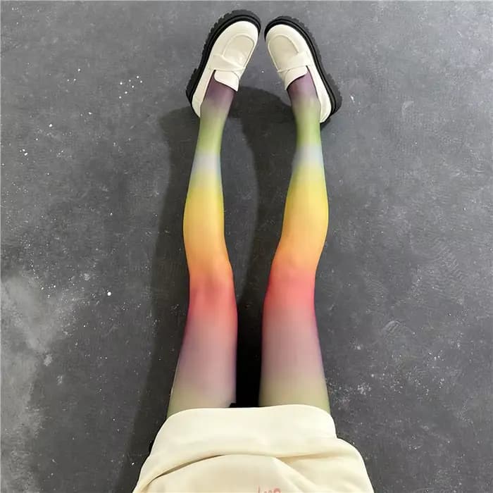 Collants Colorblock pour fête quotidienne, collants à pieds fins élastiques taille haute, bas et bonneterie pour femmes