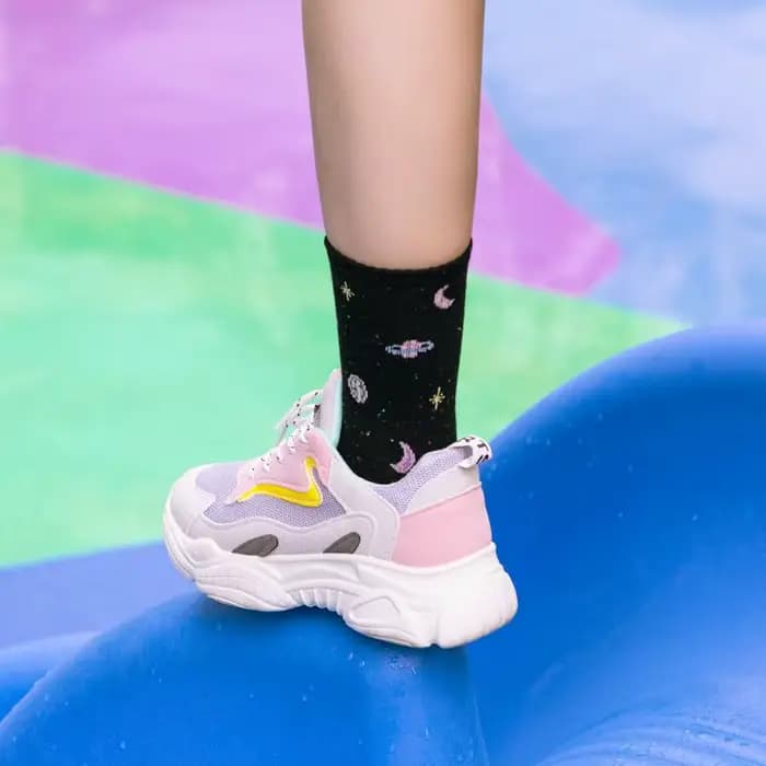 Harajuku lune étoiles chaussettes femmes