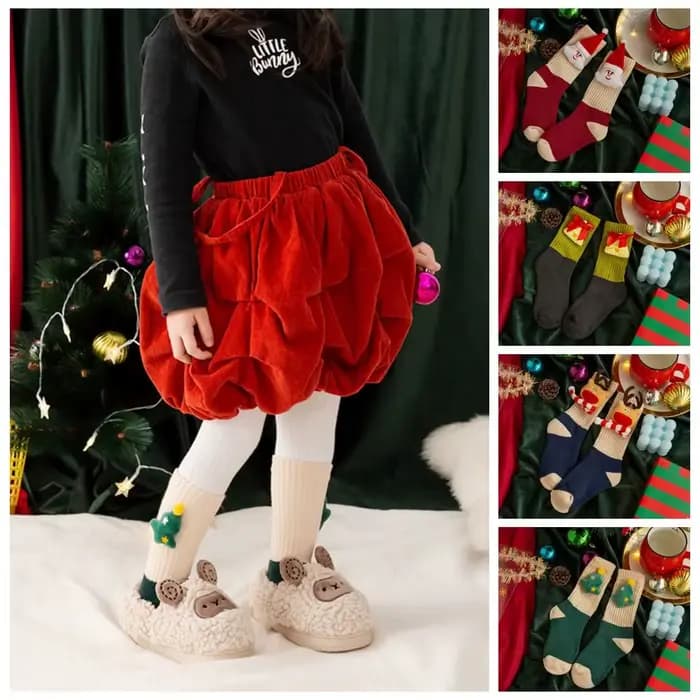 Chaussettes de noël en coton doux pour enfants