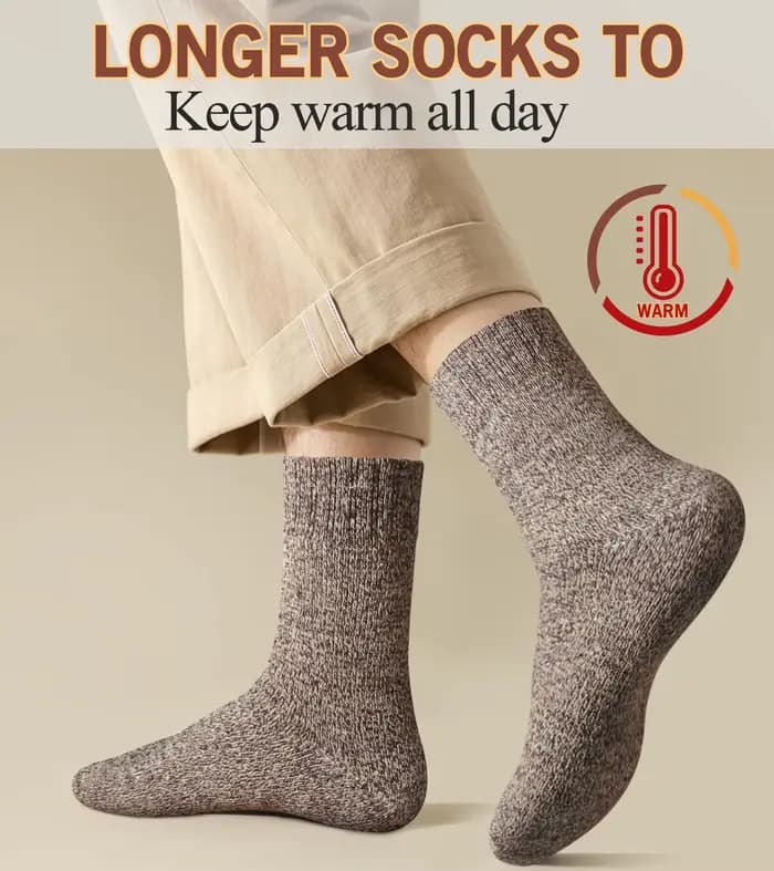 5 paires de chaussettes chaudes d'hiver pour hommes et femmes