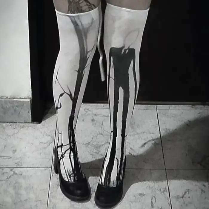 Chaussettes longues Y2k blanches sexy