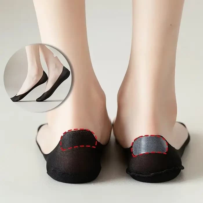 Chaussettes bateau en soie glacée