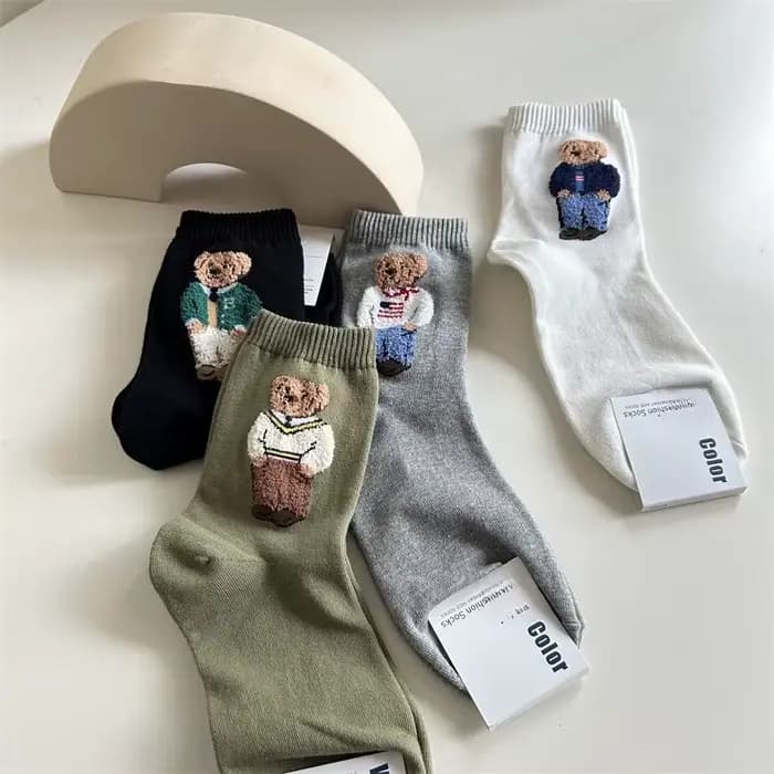 Chaussettes en coton mi-mollet pour femmes