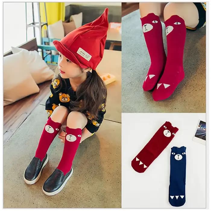 Chaussettes hautes en coton pour bébés filles