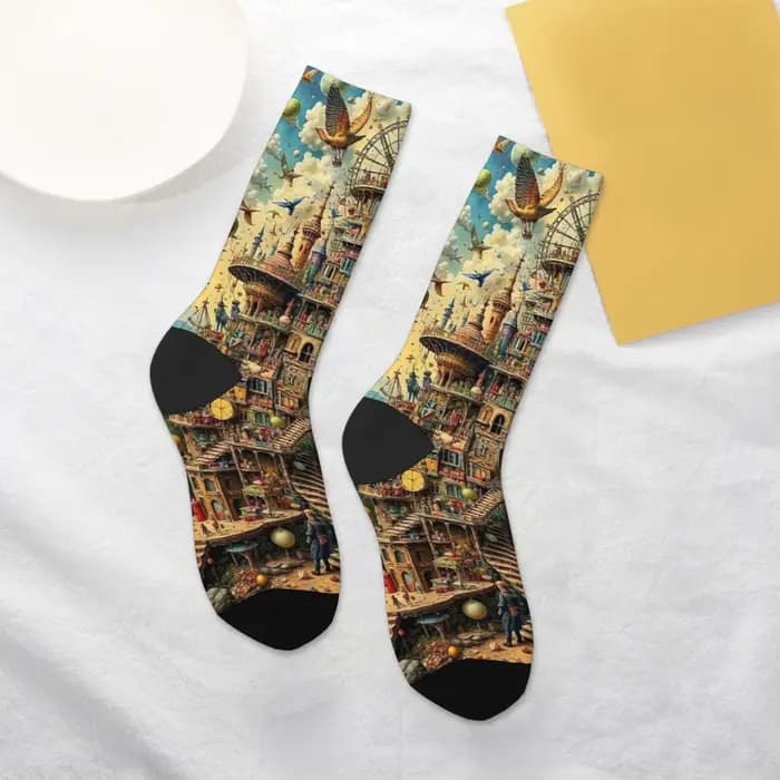 Catégorie de création d'image couleur fantaisie Chaussettes Nouveauté Amusant Joyeux Halloween