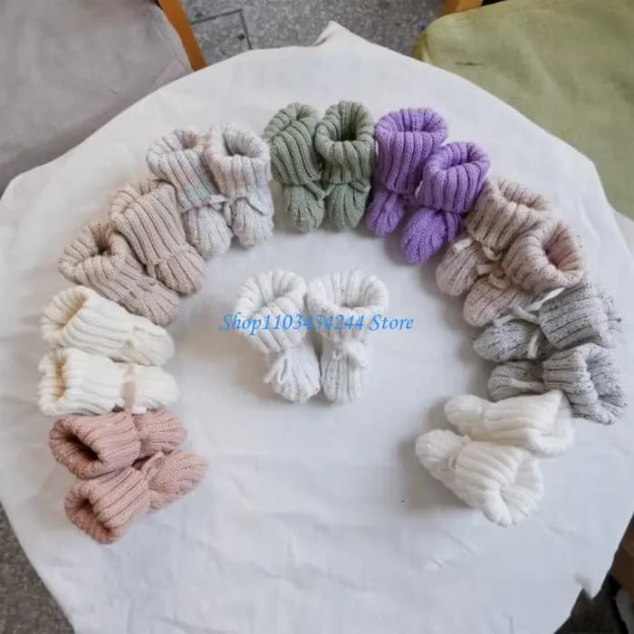 Chaussettes tricotées en coton pour nouveau-né