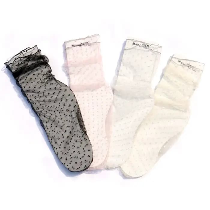 Chaussettes résille brillantes transparentes