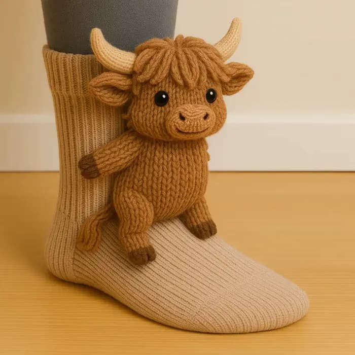 Chaussettes 3D tricotées en forme d'animaux