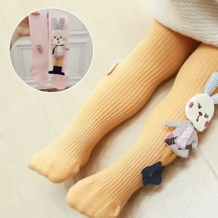 Collants tricotés pour filles collants pour enfants solides dessin animé lapin coton doux enfants filles collants automne hiver 1-7T pantalon nouveau