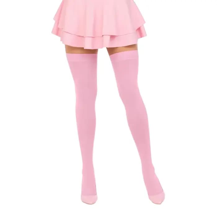 Bas de couleur unie rose pour femmes