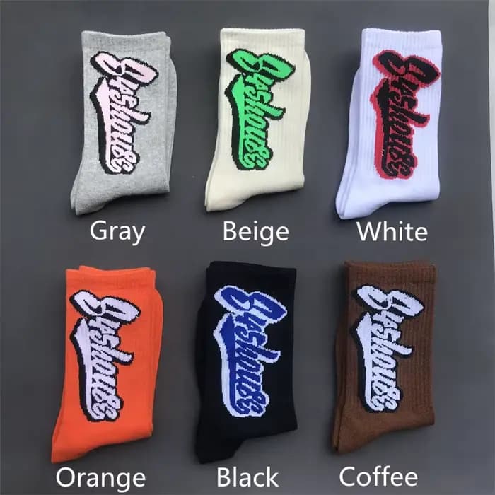 Chaussettes pour hommes 3 paires/boîte lettres colorées personnalité de rue sauvage drôle Hip Hop Couple mode